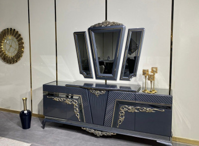 Sideboard Moderne Kommode Anrichte Schrank mit 3 Spiegel Stauraum Barock